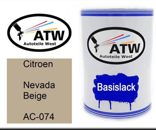 Citroen, Nevada Beige, AC-074: 500ml Lackdose, von ATW Autoteile West.